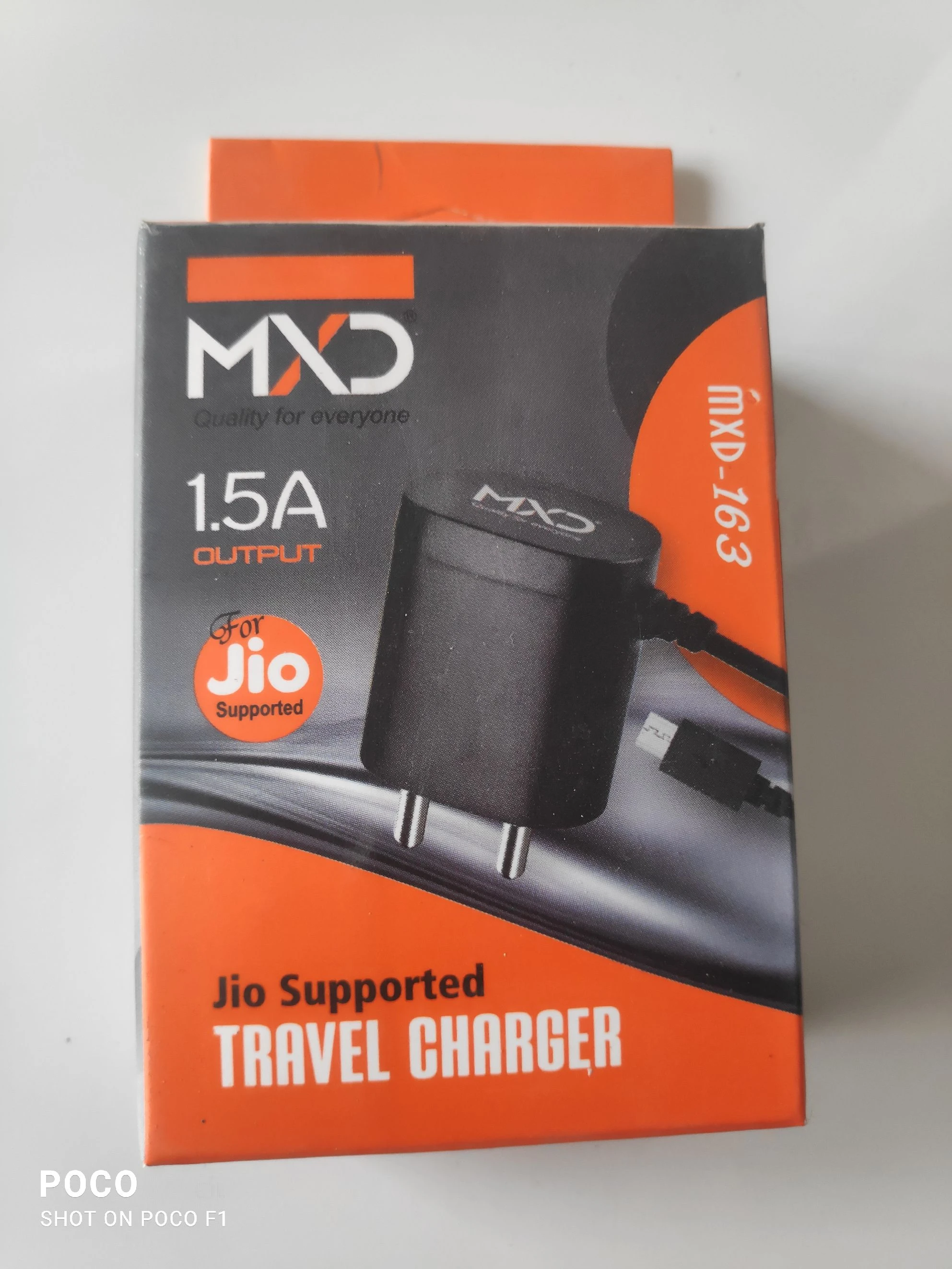 MXD QUALITY FOR EVERYONE 1.5A OUTPUT JIO SUPPORTED TRAVEL CHARGER