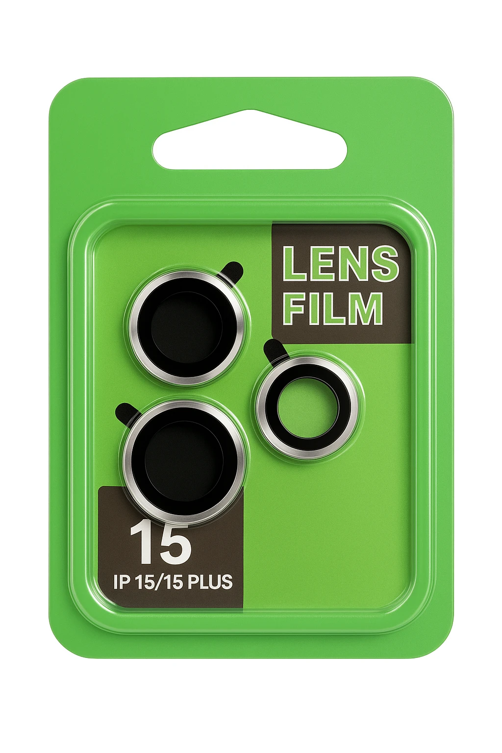 iPhone 15 / 15 Plus Camera Lens Film Protector (Silver Frame)