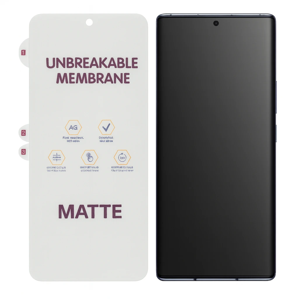 Unbreakable Membrane Screen Guard – 0.15mm Ultra Thin | Smooth Touch | 360° Full Coverage | Matte Finish | For Vivo X200 Pro / Y300 Pro / OPPO Reno 13 Pro / Realme 14 Pro+ ( Compatible Models Vivo  X200 Pro  Y300 Pro  OPPO  Reno 13 Pro  Realme  Realme 14
