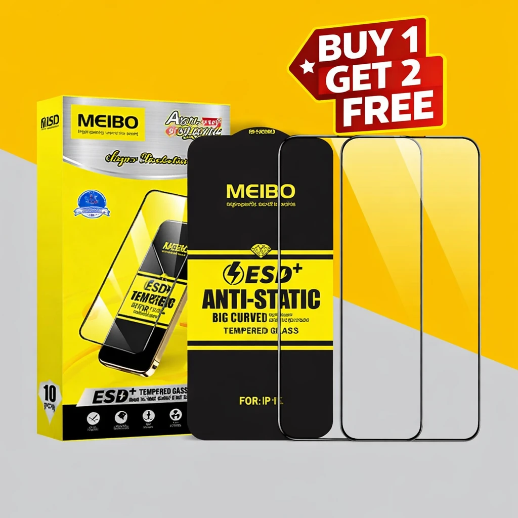MEIBO ES Anti-Static Tempered Glass for Realme, Vivo, IQOO, Samsung & Redmi Smartphones | Dustproof | Big Curved | Fast Exhaust | 9H Hardness ( Realme 5, C33, C30S, C30, 9i 5G, Vivo Y16, Y75S, Y22, Y22S, Y02S, Y35, Y15T 5G, Y11S, Y12A, Y12S, Y15 2021, Y55